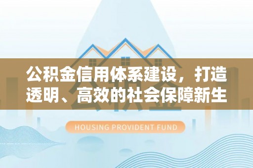 利通公积金信用体系建设，打造透明、高效的社会保障新生态